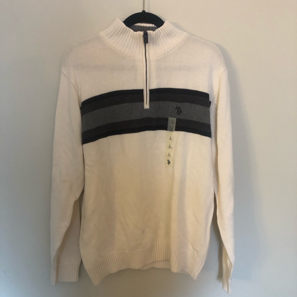 U.S. Polo Assn Striped Quarter-Zip Sweater